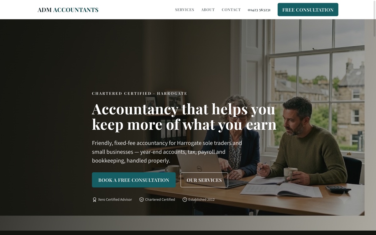 Rebuilt website for an accountancy firm